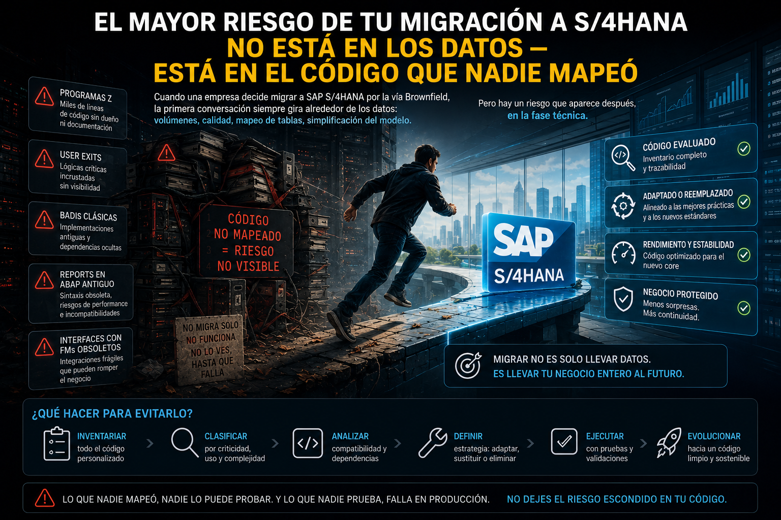 El mayor riesgo de tu migración a S/4HANA no está en los datos — está en el código que nadie mapeó