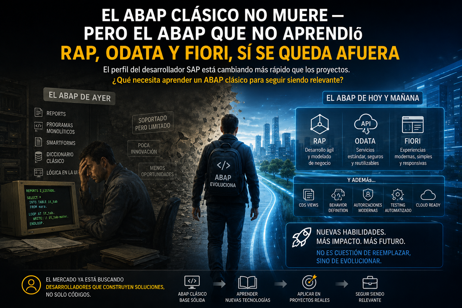El ABAP clásico no muere — pero el ABAP que no aprendió RAP, OData y Fiori, sí se queda afuera